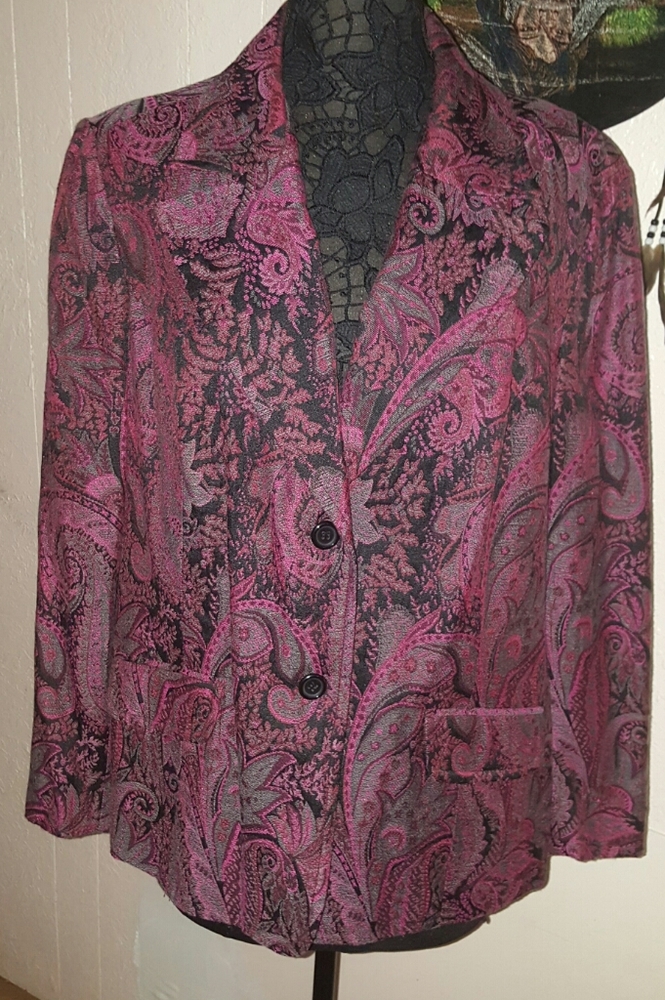 Covington Vintage Plum Paisley Tapestry Blazer